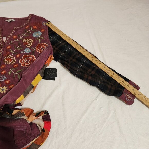 John Mark Women's Top Tunic Size 1X Embroidered Boho Mixed (39) - Picture 10 of 14